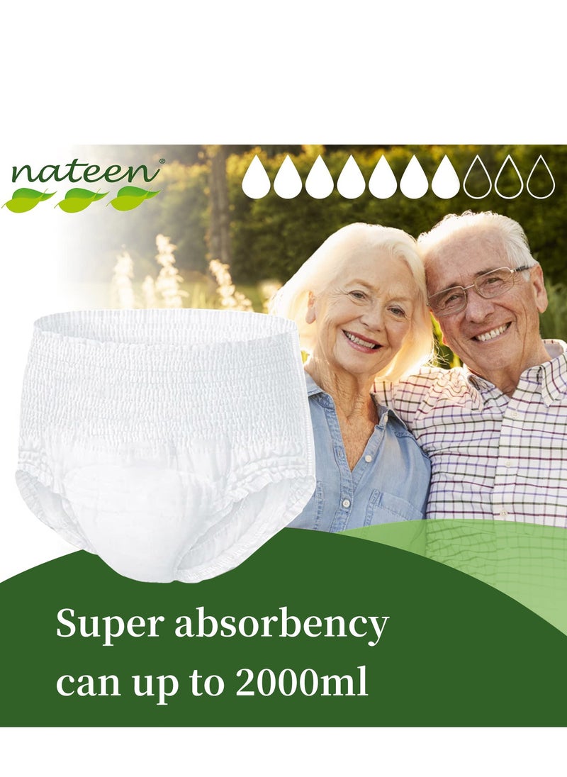 Nateen Hospeen Adult Diaper Pants size Large ,Adult pull ups for light Incontinence , period pants for heavyflow ,super comfort fit women panty for postpartum, waist size 80-130cm , Night 40 counts .