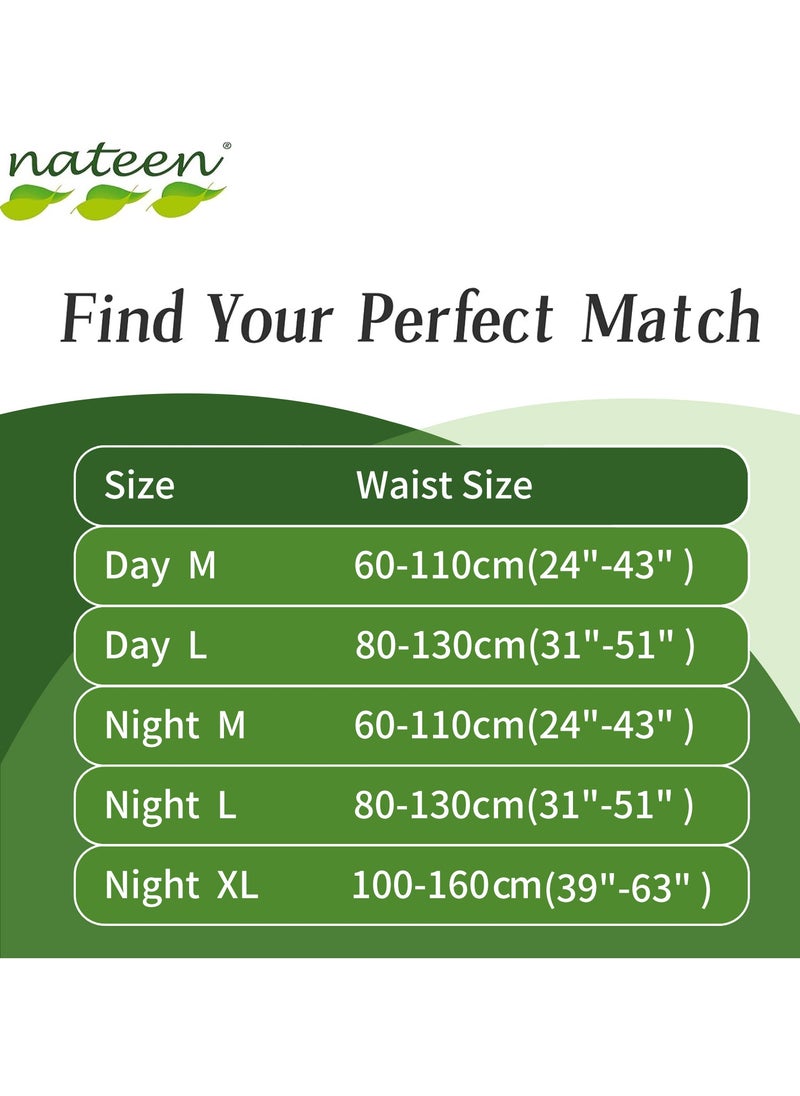 Nateen Hospeen Adult Diaper Pants size Large ,Adult pull ups for light Incontinence , period pants for heavyflow ,super comfort fit women panty for postpartum, waist size 80-130cm , Night 40 counts .