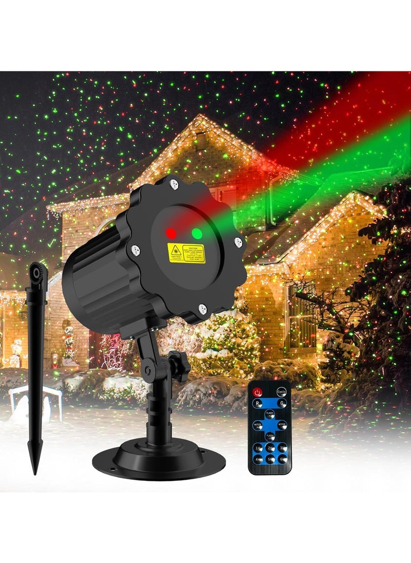 Christmas Projector Lights with Remote Control, Red and Green Moving Light Projector, Xmas LED Projector RGB Motion Christmas Garden Projection Lights for Indoor Outdoor Christmas Decoration (B)