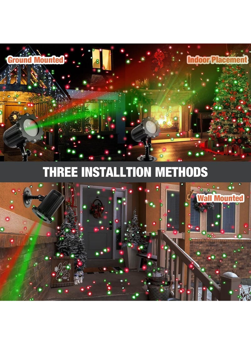 Christmas Projector Lights with Remote Control, Red and Green Moving Light Projector, Xmas LED Projector RGB Motion Christmas Garden Projection Lights for Indoor Outdoor Christmas Decoration (B)