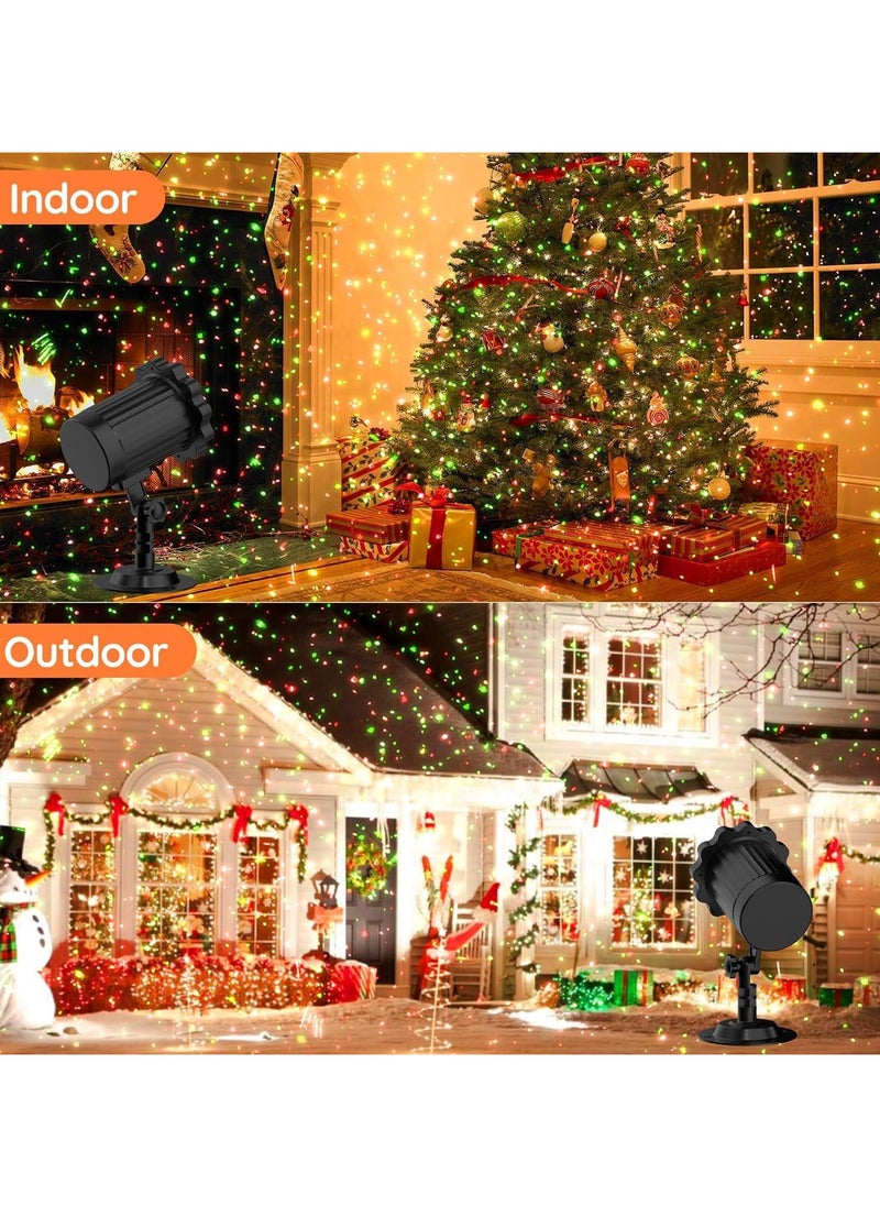 Christmas Projector Lights with Remote Control, Red and Green Moving Light Projector, Xmas LED Projector RGB Motion Christmas Garden Projection Lights for Indoor Outdoor Christmas Decoration (B)