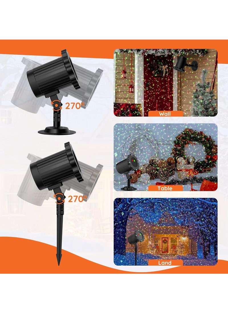 Christmas Projector Lights with Remote Control, Red and Green Moving Light Projector, Xmas LED Projector RGB Motion Christmas Garden Projection Lights for Indoor Outdoor Christmas Decoration (B)