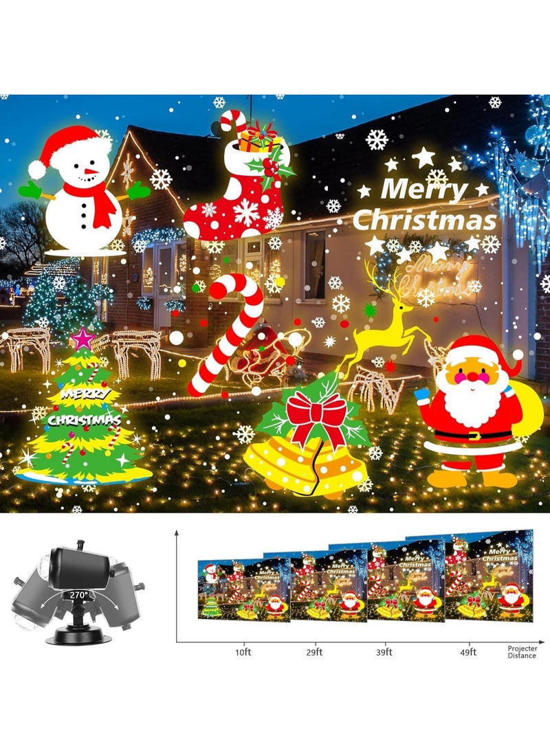 Christmas Projector Lights with Remote Control, 2-in-1 Moving Patterns Landscape Lights, LED Holiday Projector Night Lights for Christmas, Halloween, Party, Yard Garden Decorations (D)