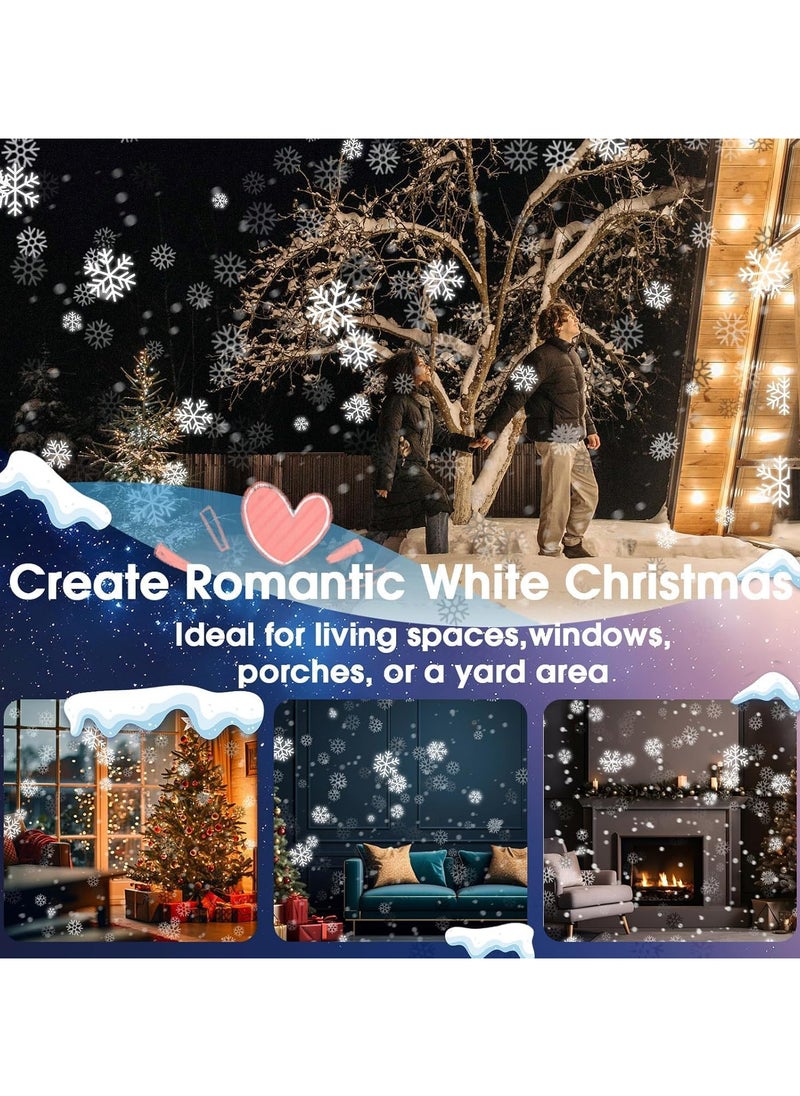 Christmas Projector Lights with Remote Control, Dynamic Snowflake Projector Lights, Double Head Rotating Snowfall Show Lights for Indoor Outdoor Christmas Decoration, Wedding, Yard Decor (A)