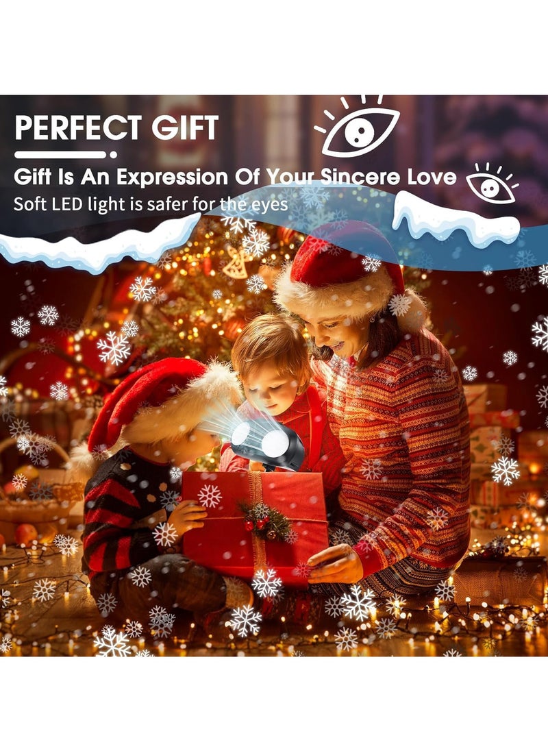 Christmas Projector Lights with Remote Control, Dynamic Snowflake Projector Lights, Double Head Rotating Snowfall Show Lights for Indoor Outdoor Christmas Decoration, Wedding, Yard Decor (A)