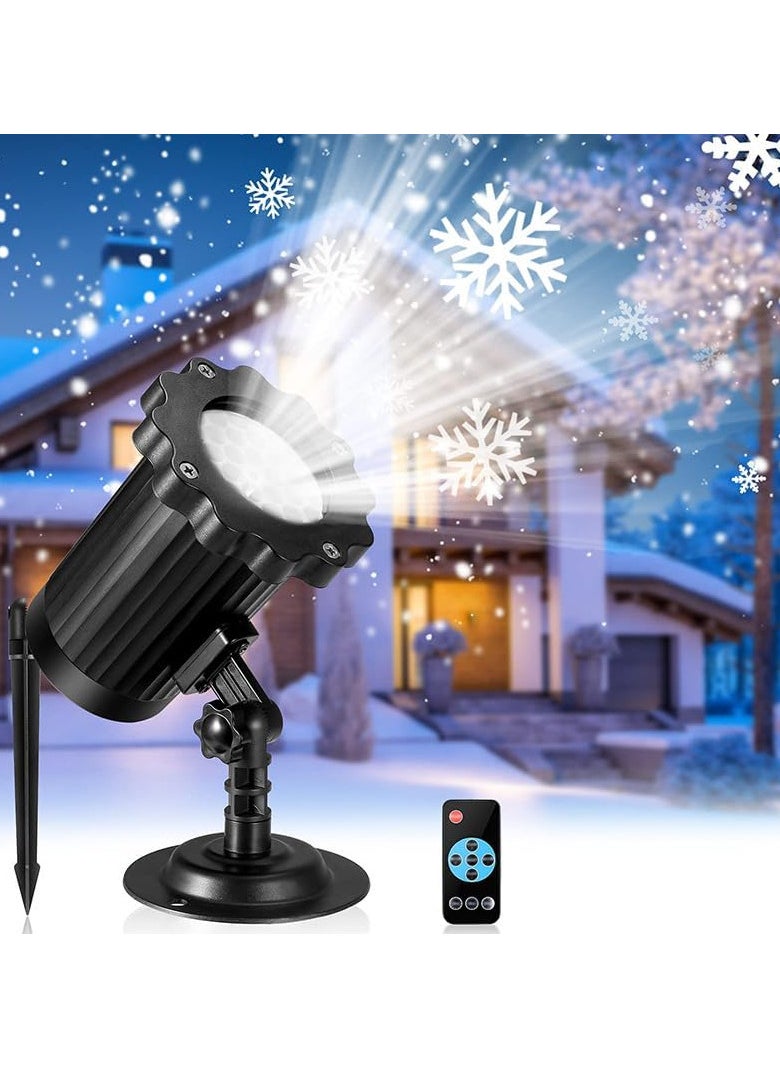 Christmas Projector Lights with Remote Control, Dynamic Snowflake Projector Lights, Rotating Snowfall Show Lights for Indoor Outdoor Christmas Decoration, Wedding, Yard Decor (C)