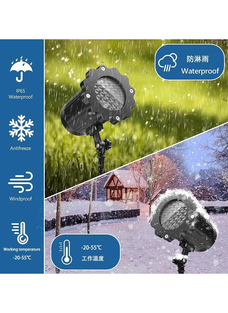 Christmas Projector Lights with Remote Control, Dynamic Snowflake Projector Lights, Rotating Snowfall Show Lights for Indoor Outdoor Christmas Decoration, Wedding, Yard Decor (C)