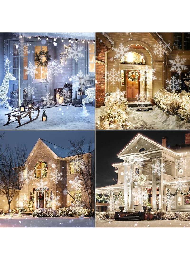 Christmas Projector Lights with Remote Control, Dynamic Snowflake Projector Lights, Rotating Snowfall Show Lights for Indoor Outdoor Christmas Decoration, Wedding, Yard Decor (C)