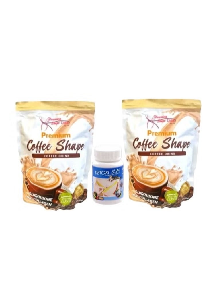 Premium coffee shape 2 pack and 1 detox