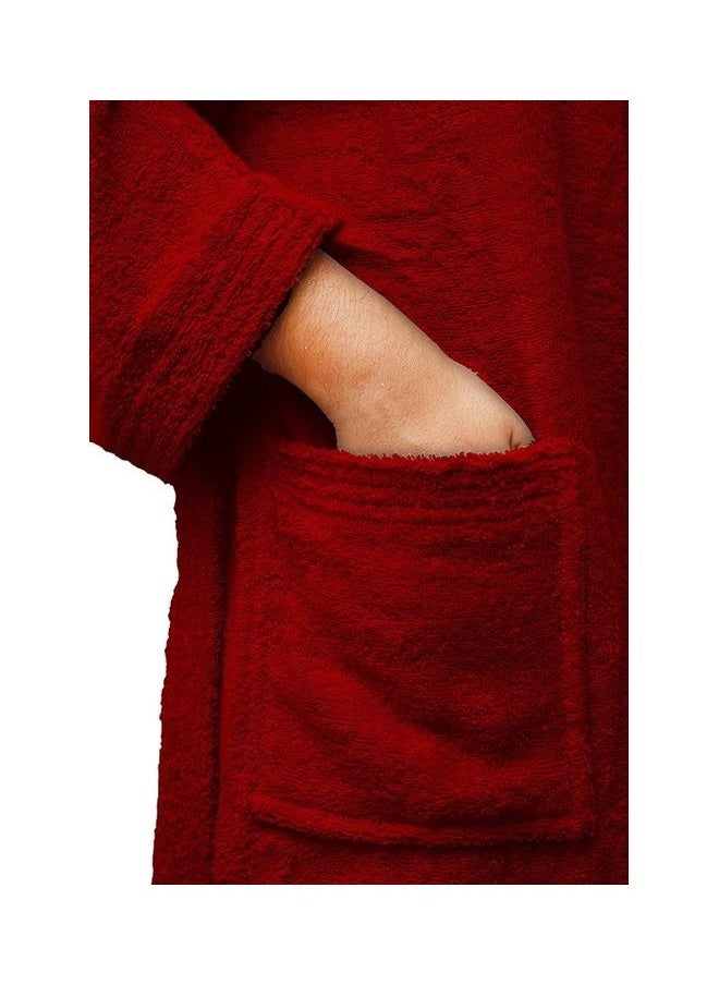 Bliss Casa - Unisex Bathrobe - 100% Cotton Super Soft Highly Absorbent Bathrobes For Women & Men- Perfect for Everyday Use Unisex Burgundy Adult Size