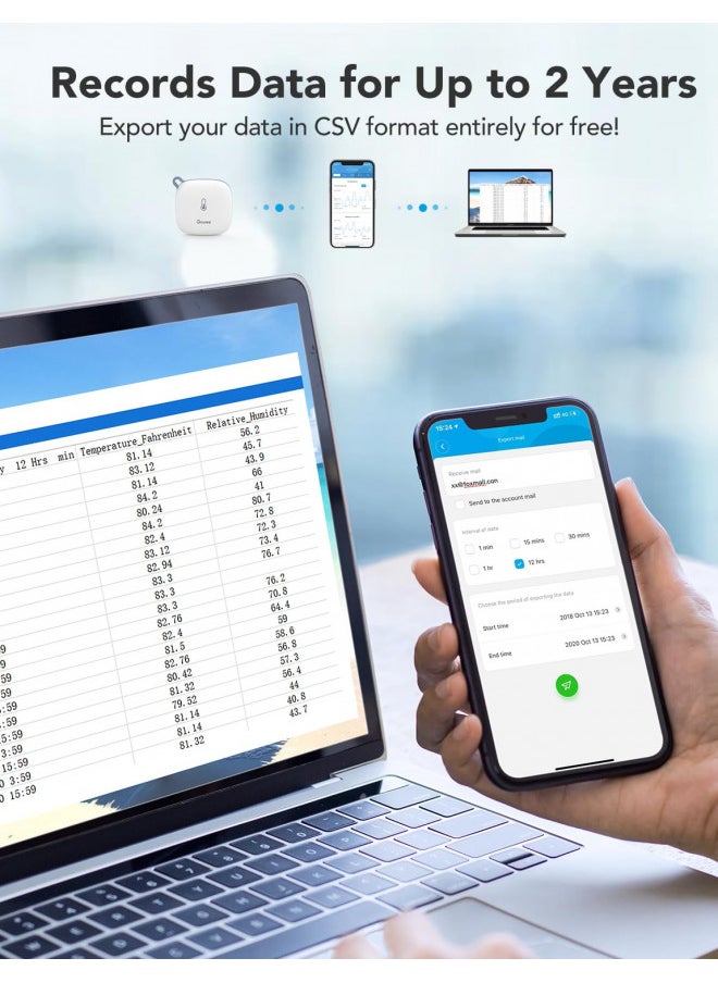 Govee WiFi Thermometer Hygrometer H5179, Smart Humidity Temperature Sensor with App Notification, 2 Years Free Data Storage Export, Remote Monitor for Room Greenhouse Incubator Wine Cellar, 2 Pack