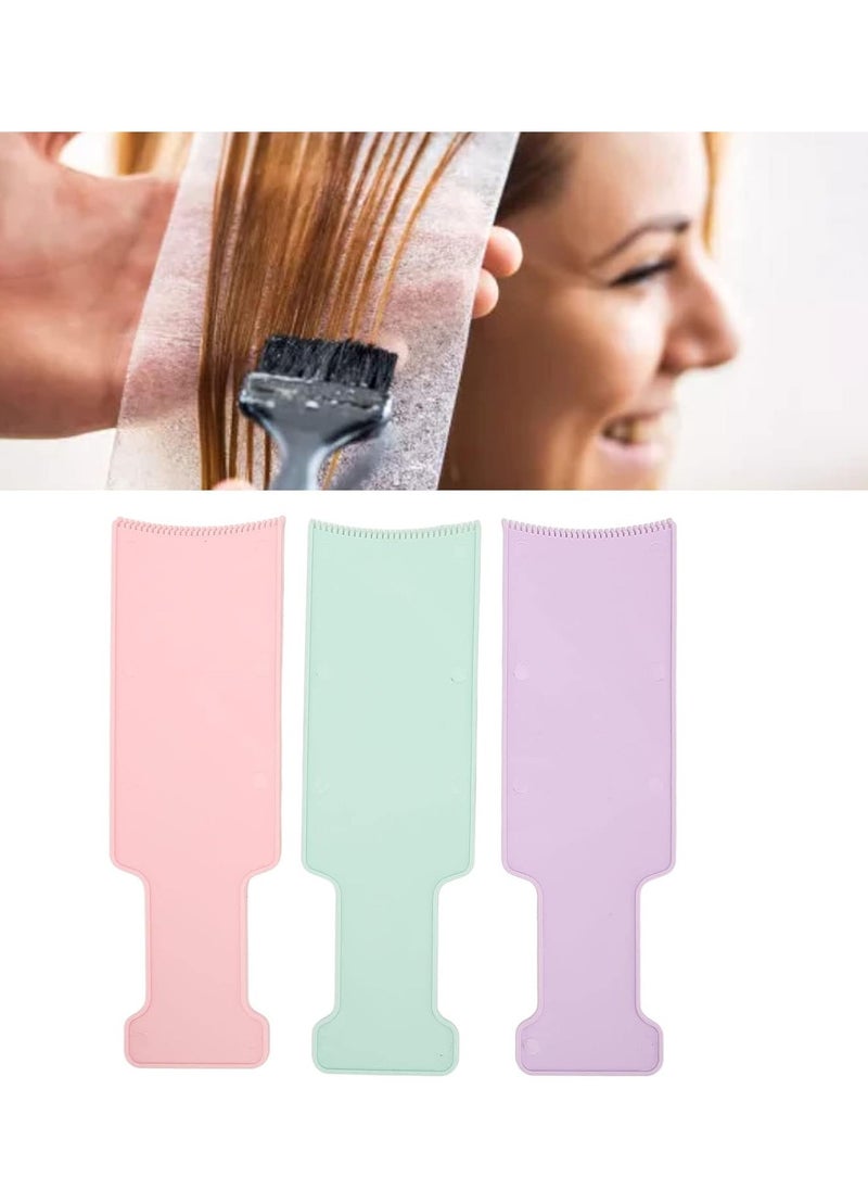 3 Colors Highlighting Board Barber Hair Salon Hair Dye Sectioning Paddle Set Hairdressing Tool, Balayage Highlighting Paddle Dye Foil Coloring Balayage Board Set for Hair Bleach