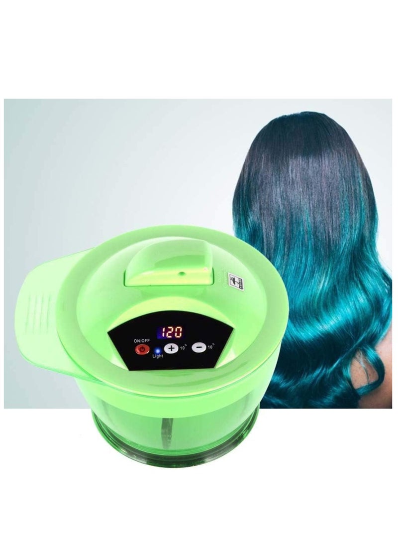 Electric Hair Color Mixer, Hair Color Mixing Bowl Automatic Mixer Dyestuff Blender for Hairs Color Mixing DIY Tools Salon Hair Coloring Bowl with LCD Time Display USB Rechargeable(Green)