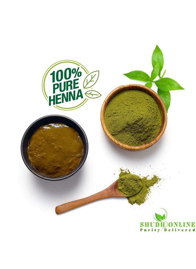 Shudh Online Henna Powder for Hair Colour, Mehandi Powder (500 Grams) Natural Mehndi for Grey Hair Care (Cassia Obovata), Bright Herbal Fresh Hena for Brown, Black Hair Growth