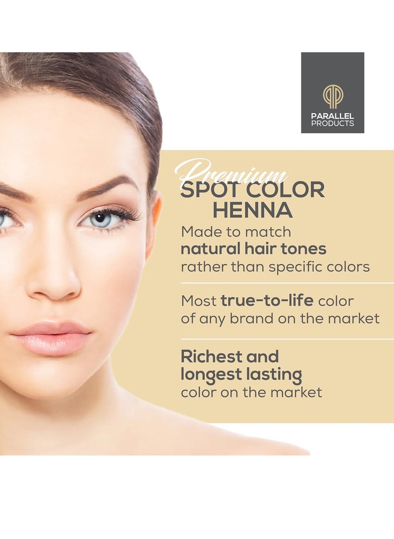 Parallel Products Spot Color Henna Kit - Henna Hair Dye - 3 grams - Tint for Professional Spot Coloring - With Mixing Dish - Covers Grey Hair - Root Touch Up (Dark Brown)