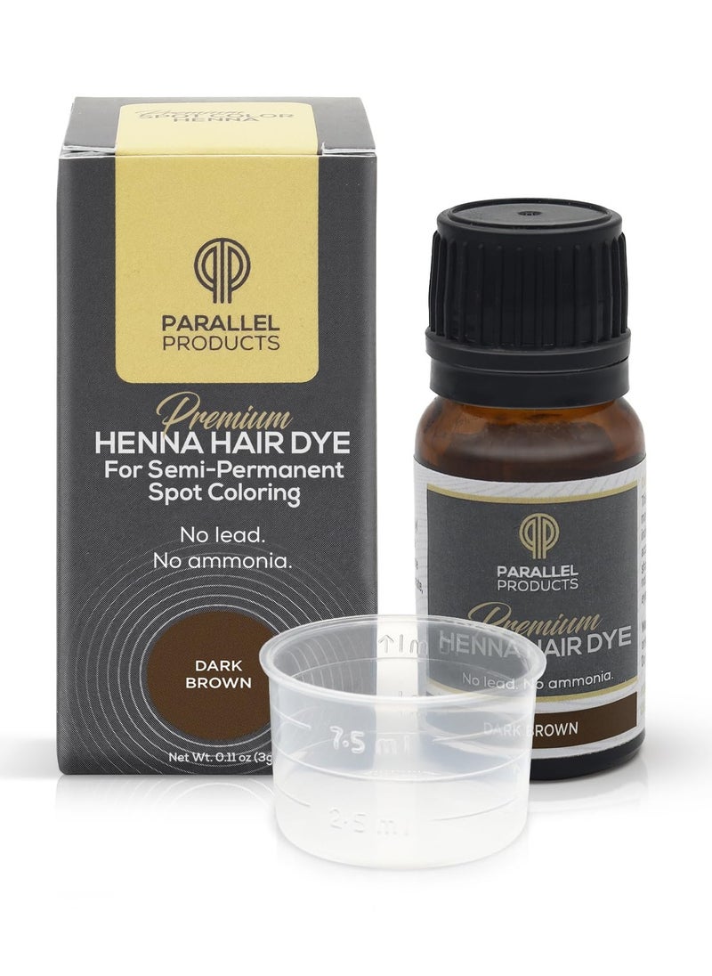 Parallel Products Spot Color Henna Kit - Henna Hair Dye - 3 grams - Tint for Professional Spot Coloring - With Mixing Dish - Covers Grey Hair - Root Touch Up (Dark Brown)