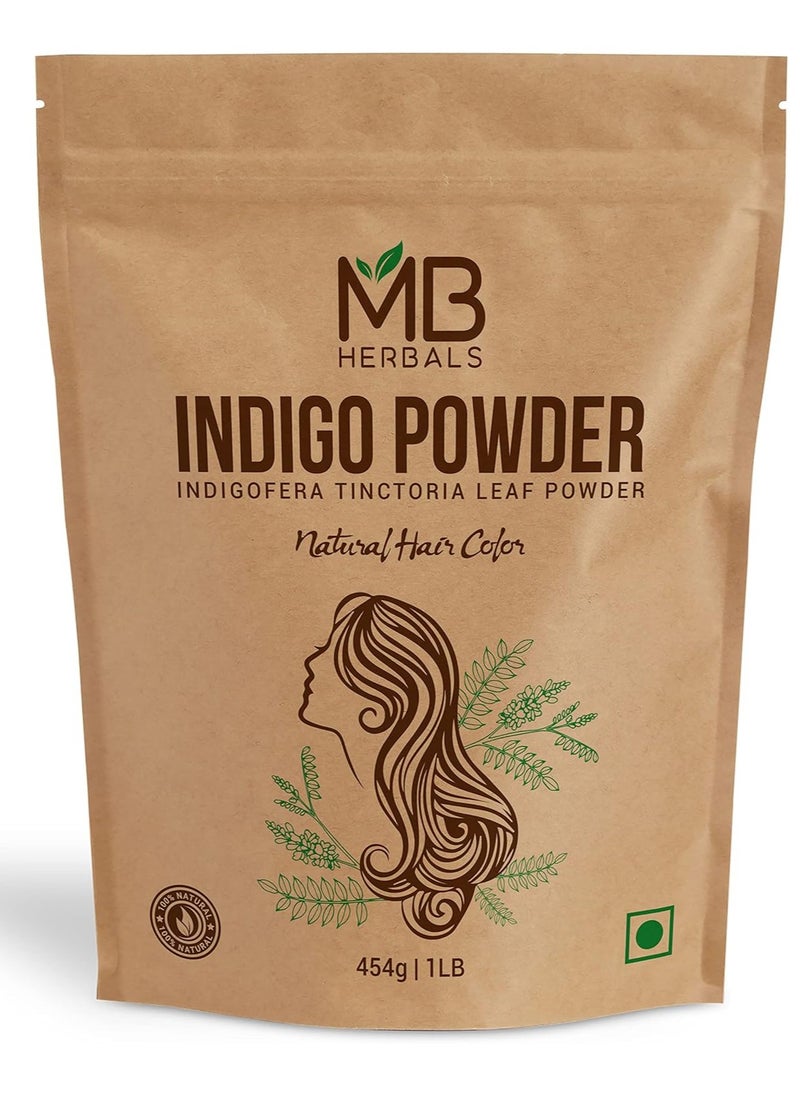 MB Herbals Pure Indigo Powder 1 LB | 454g | 16oz | 100% Pure Indigofera tinctoria Leaf Powder | Blue-Black Hair or Full Refund | Please Check all Images