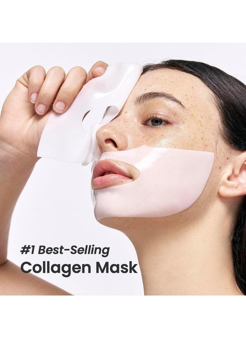 Bio-Collagen real deep mask Bio collagen pack of 4 each 34g,Hydrating facial sheet ,Pore minimizing collagen , firming and korean hydrating overnight.