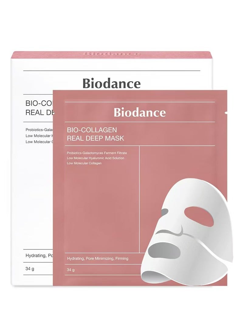 BIODANCE Bio-Collagen Real Deep Mask, Hydrating Overnight Mask, Pore Minimizing, Elasticity Improvement, 34g x4ea