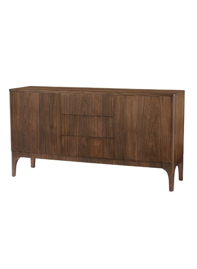 Rorvik Sideboard Cabinet Strong And Sturdy Kitchen Organiser Rack Modern Design Buffet Cabinet Side Board For Dining Room Bar Kitchen L160Xw45Xh85Cm - Walnut