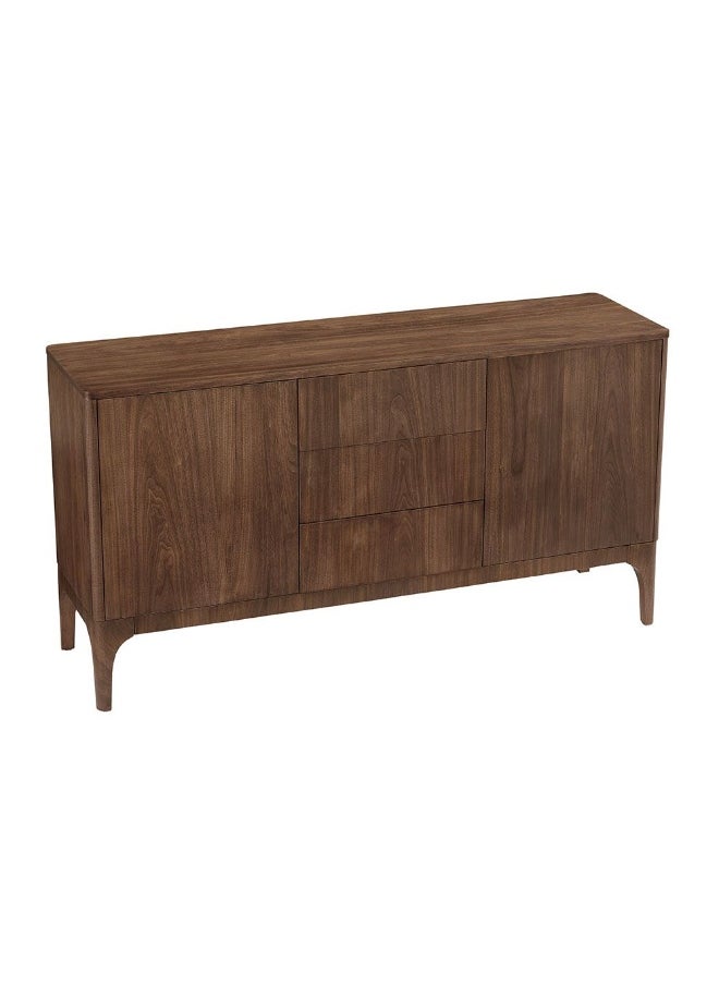 Rorvik Sideboard Cabinet Strong And Sturdy Kitchen Organiser Rack Modern Design Buffet Cabinet Side Board For Dining Room Bar Kitchen L160Xw45Xh85Cm - Walnut