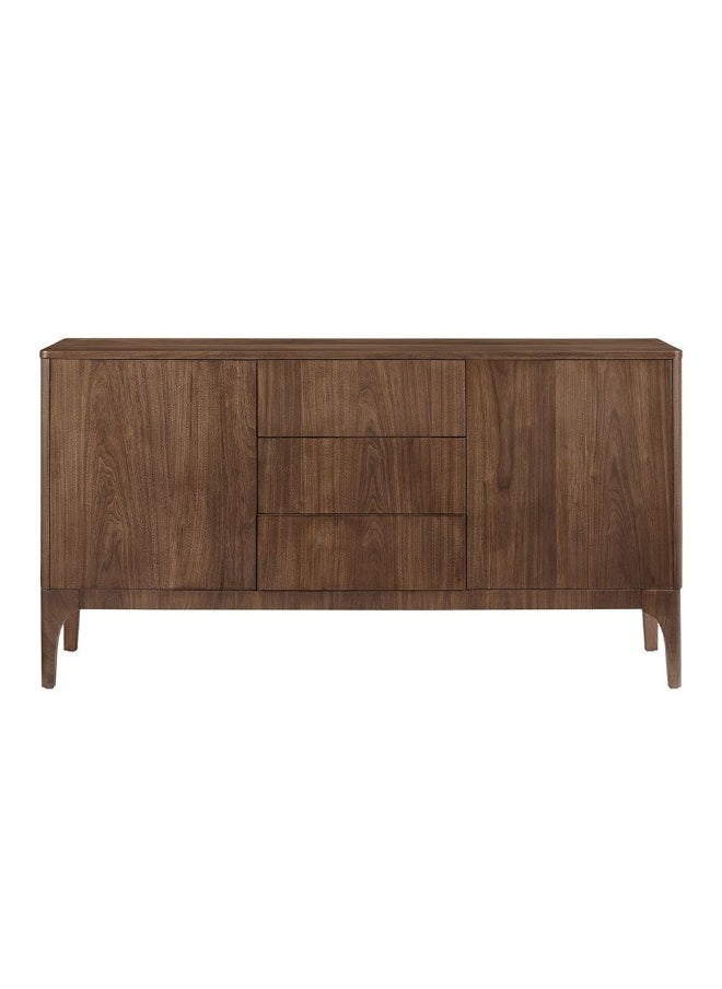 Rorvik Sideboard Cabinet Strong And Sturdy Kitchen Organiser Rack Modern Design Buffet Cabinet Side Board For Dining Room Bar Kitchen L160Xw45Xh85Cm - Walnut