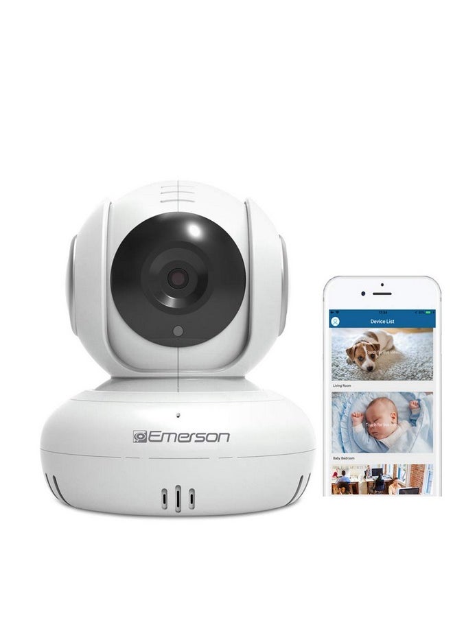 Emerson WiFi Baby Monitor/Pet Nanny Camera, Two Way Audio, Night Vision, Temperature Monitor, Pan/Tilt, Motion Detection, HD, 1080P, ER108002