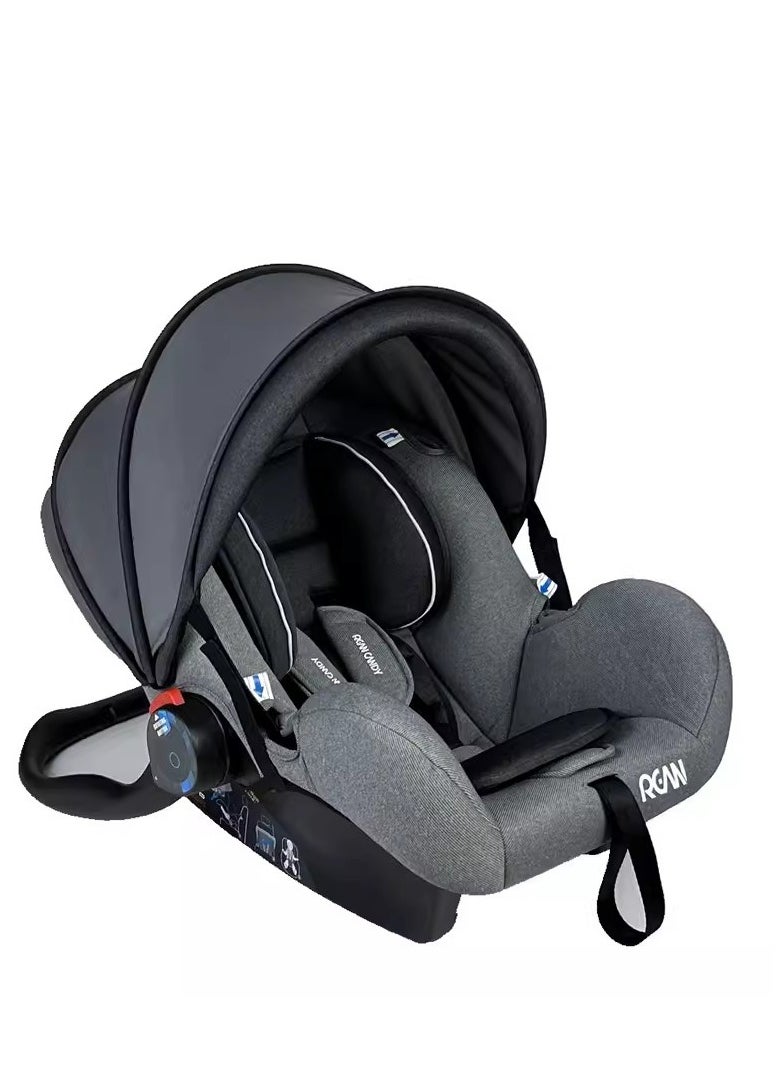 Infant carrier-style child safety seat for cars, newborn baby sleeping basket, portable car cradle, meeting ECE R44 standards.