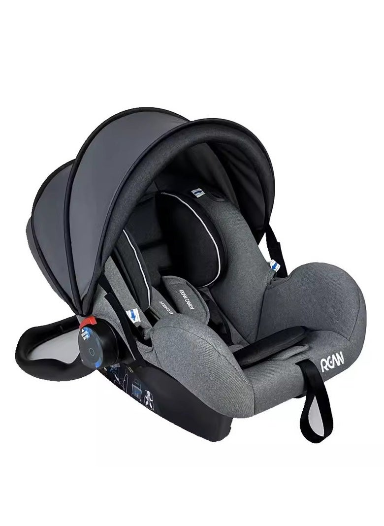 Infant carrier-style child safety seat for cars, newborn baby sleeping basket, portable car cradle, meeting ECE R44 standards.