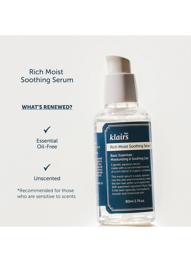 [Dear Klairs] Rich Moist Soothing Serum 2 7 fl oz 80 ml, Instant absorption, Non-greasy, hydration, cooling, basic care, unscented, Renewal