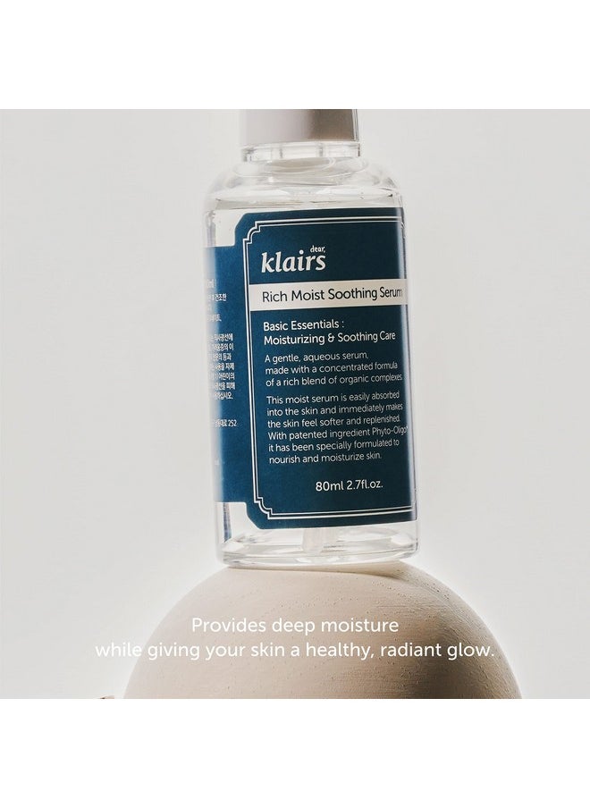 [Dear Klairs] Rich Moist Soothing Serum 2 7 fl oz 80 ml, Instant absorption, Non-greasy, hydration, cooling, basic care, unscented, Renewal