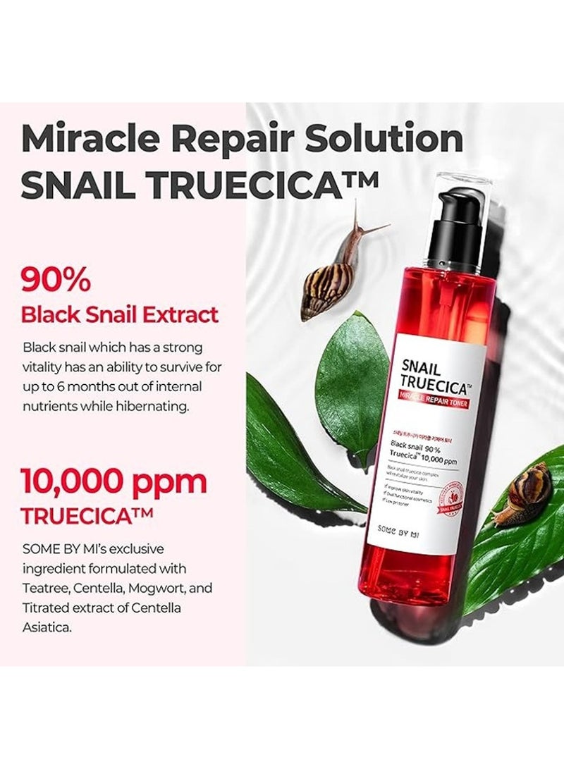 Snail Truecica Miracle Repair Face Toner - Made From Snail Mucin For Sensitive Skin - Daily Repair  Toner For Skin Texture And Pigmentation Care 135ml