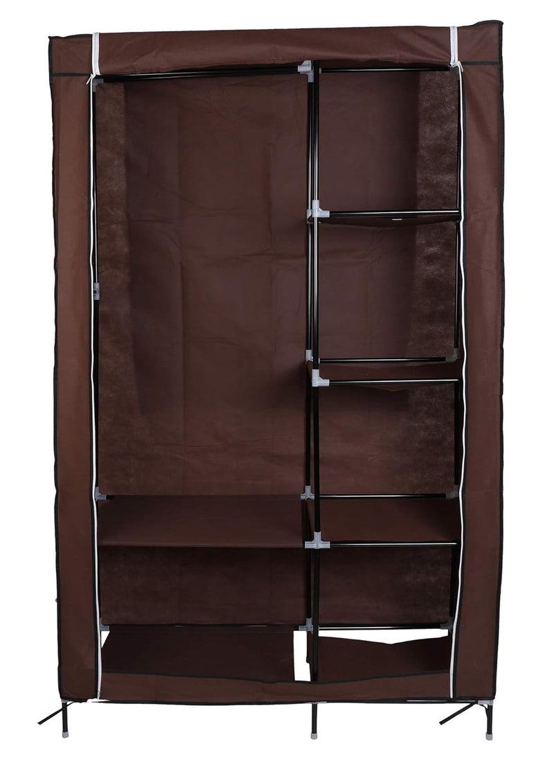 NDL 88105 5 Tier Multi Purpose Wardrobe Storage Organizer Clothes Rack Brown