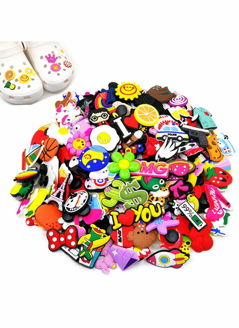 Unique 100 Pcs Shoe Charms Set - lovely Cartoon Styles for Clogs & Bracelets, Perfect Accessories for Kids & Adults