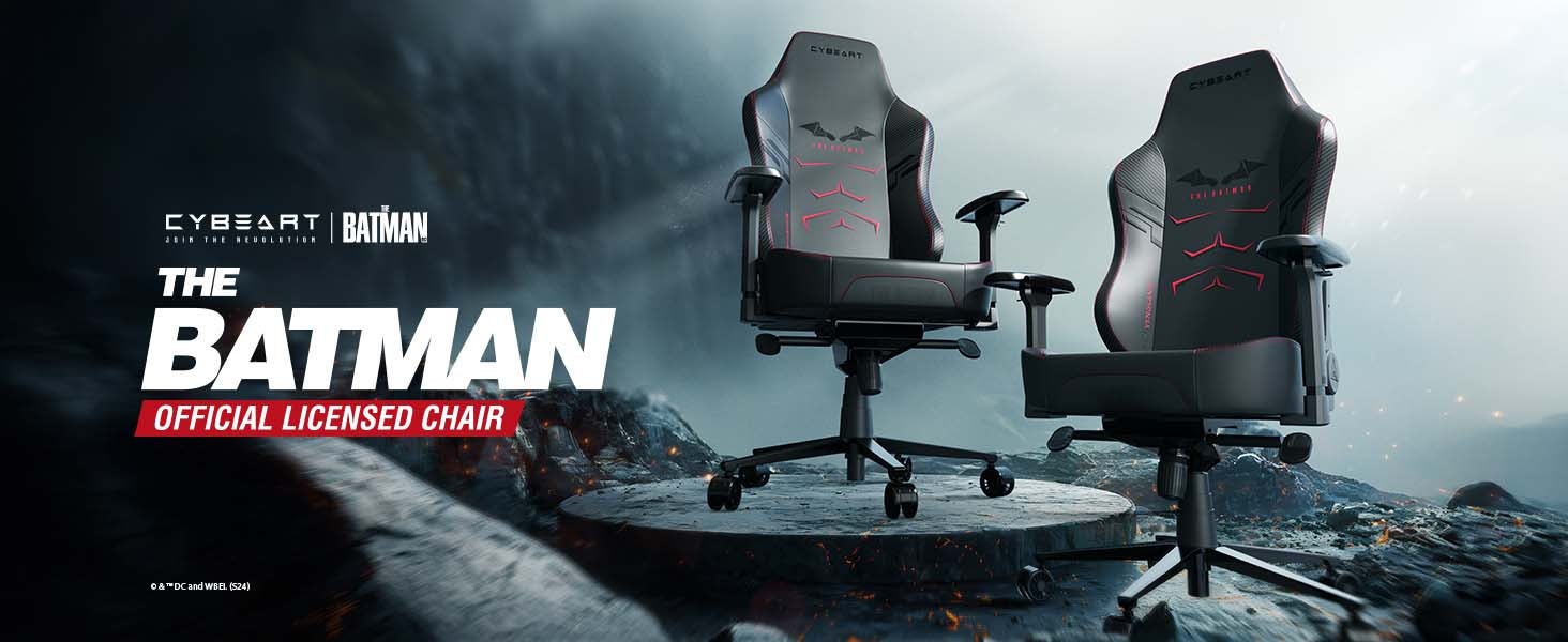 The Batman Gaming/Office Chair - DC Comics | 4D Armrest | Inbuilt Lumbar Support | Supreme PU Leather, Ergonomic, Recline And Tilt With 5 Year Warranty