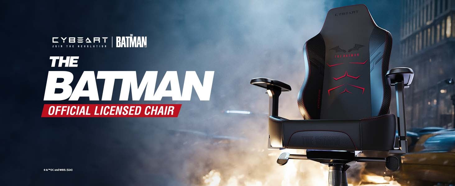 The Batman Gaming/Office Chair - DC Comics | 4D Armrest | Inbuilt Lumbar Support | Supreme PU Leather, Ergonomic, Recline And Tilt With 5 Year Warranty