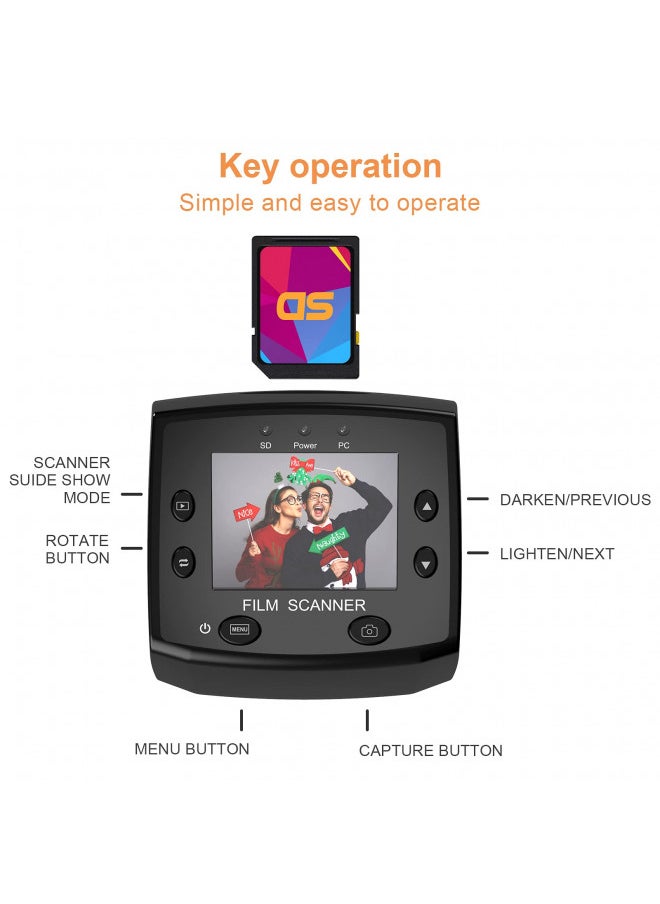 DIGITNOW! 135 Film Negative Scanner High Resolution Slide Viewer,Convert 35mm Film &Slide to Digital JPEG Save into SD Card, with Slide Mounts Feeder No Computer/Software Required