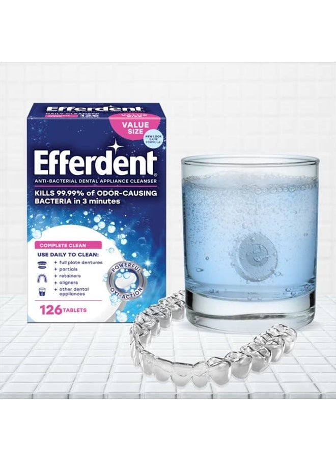 Efferdent Original Anti-Bacterial Denture Cleanser Tablets 126 ea (Pack of 3)