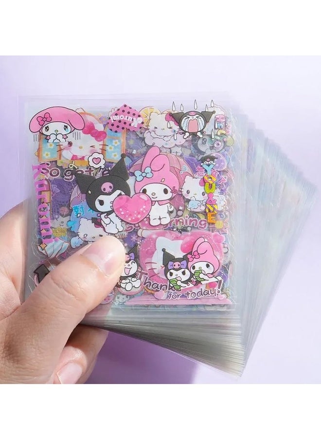 Anime Girl Stickers - 100 Sheets Sanrio Stickers Kit, Vinyl Cartoon Aesthetic Decorative Sticker Set, Ideal for Scrapbooking, Journaling, Laptops, and Room Decoration