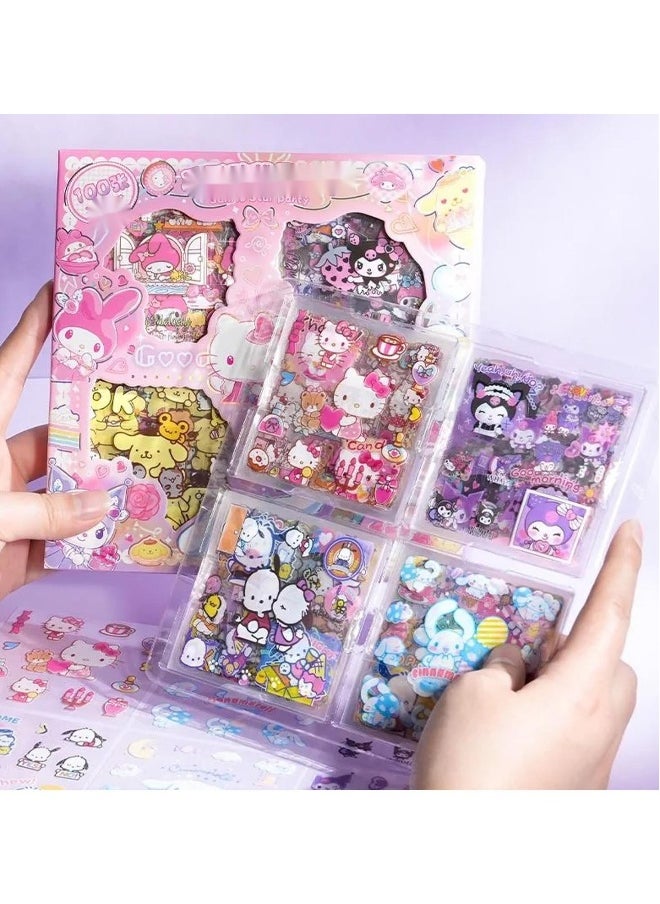 Anime Girl Stickers - 100 Sheets Sanrio Stickers Kit, Vinyl Cartoon Aesthetic Decorative Sticker Set, Ideal for Scrapbooking, Journaling, Laptops, and Room Decoration