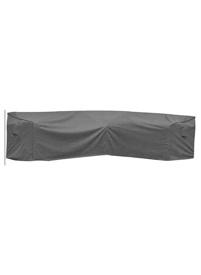 L-Shaped Loungeset Cover - 420D Ripstop Breathable Fabric, UV50+, Cool Gray