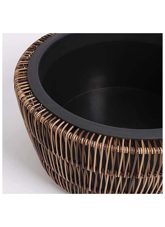 Suncoast Peta Round Planter Bowl (S)-Brown