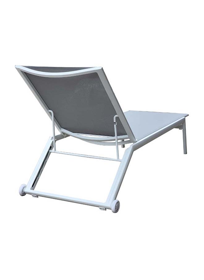 SUNCOAST Marcy Sunbed - White Aluminum Frame with Light Grey Textilene