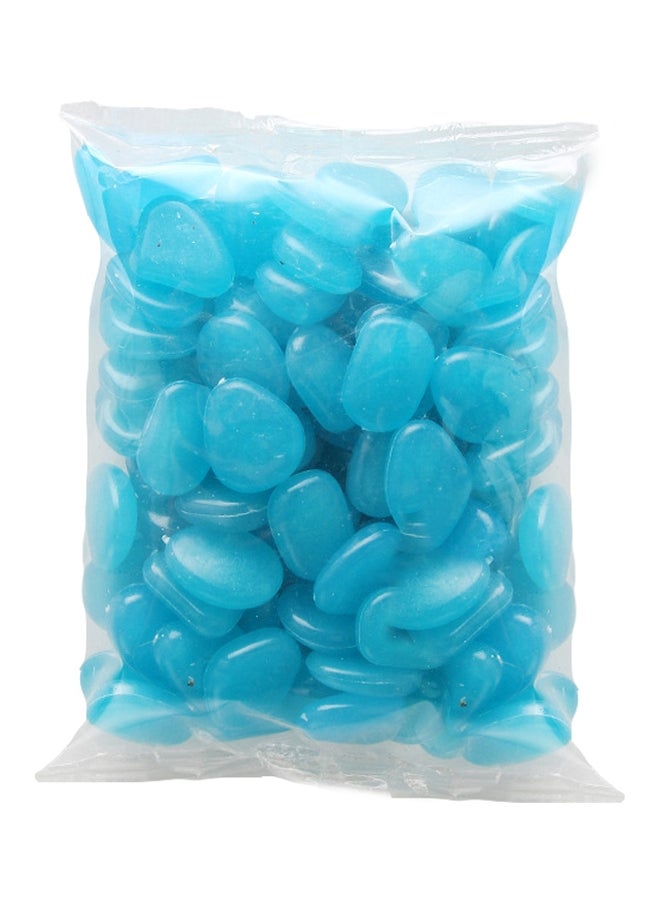 100-Piece Glow-In-The-Dark Fish Tank Pebble Set Blue