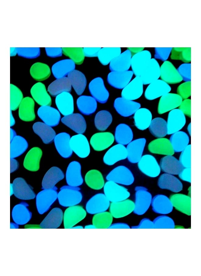 100-Piece Glow-In-The-Dark Fish Tank Pebble Set Blue