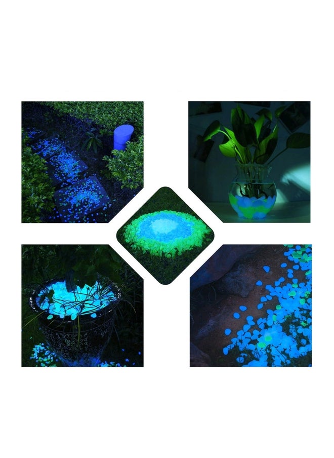 100-Piece Glow-In-The-Dark Fish Tank Pebble Set Blue
