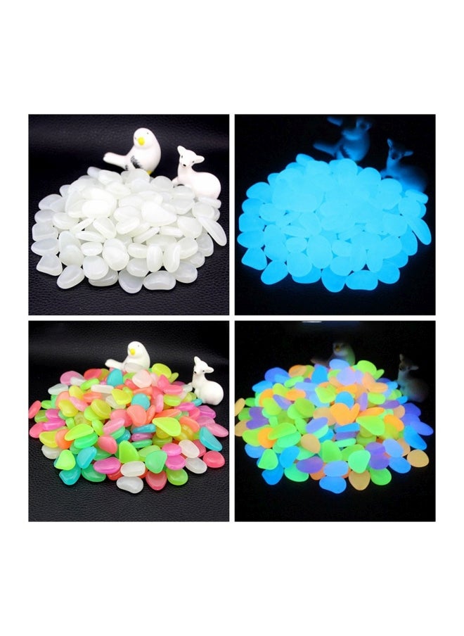 100-Piece Glow-In-The-Dark Fish Tank Pebble Set Blue
