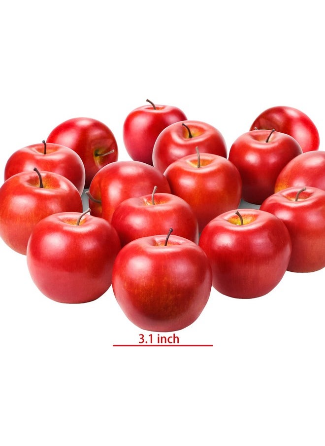 Artificial Apples 12Pcs Artificial Fruits Faux Apples Foam Plastic Apple Decorative Fruits Fake Fruits Red Apples Lifelike Simulation For Home House Kitchen Party Photography Decoration