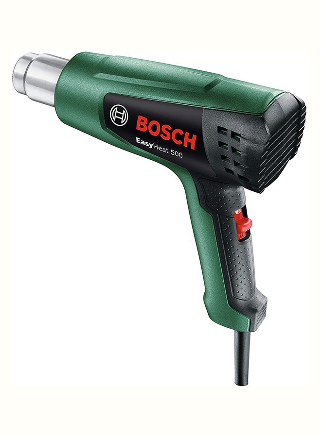 Bosch Heatgun EasyHeat 500, corded 2 temperature settings for removing paint, thawing water pipes, starting a grilling fire | Model: 06032A6070 Green/Black