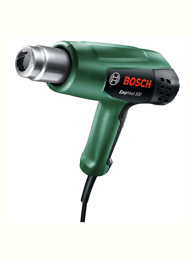 Bosch Heatgun EasyHeat 500, corded 2 temperature settings for removing paint, thawing water pipes, starting a grilling fire | Model: 06032A6070 Green/Black